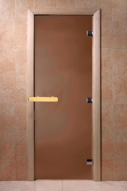 Дверь для сауны DOORWOOD Матовая бронза 8x20