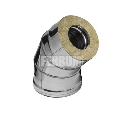 Сэндвич-колено 135 FERRUM (430/0,8мм + нерж.) Ф120х200
