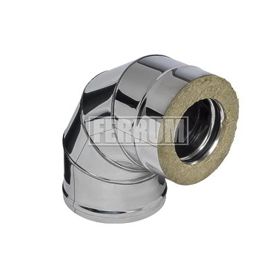 Сэндвич-колено 90 FERRUM (430/0,8мм + нерж.) Ф120х200